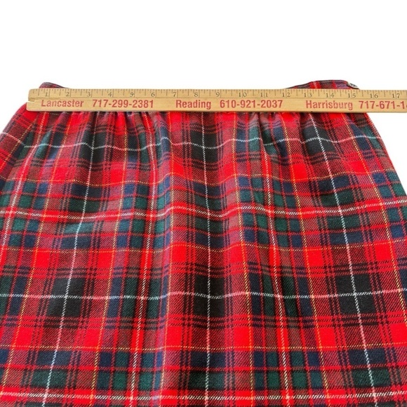 VTG Pendleton Skirt Tartan Plaid Wool Midi 14P Lined Pleaded Pockets Made in USA - Picture 9 of 13